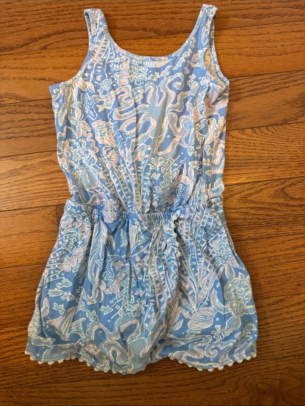 Lilly Pulitzer Girls size small 4-5 Light Blue Sea Print Sundress